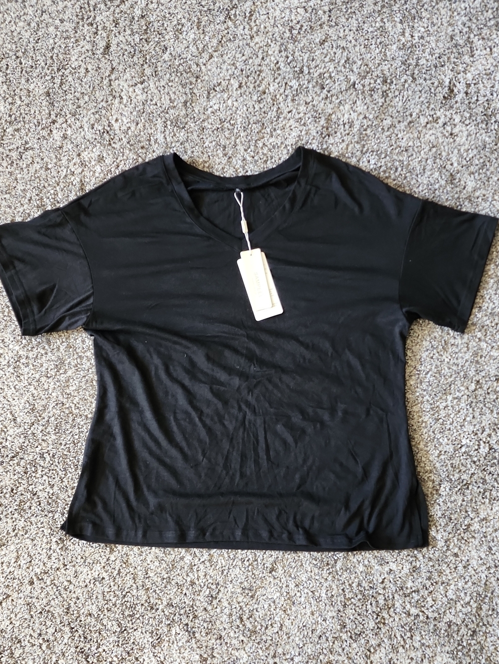 Classic Black V-Neck Women's Top XL